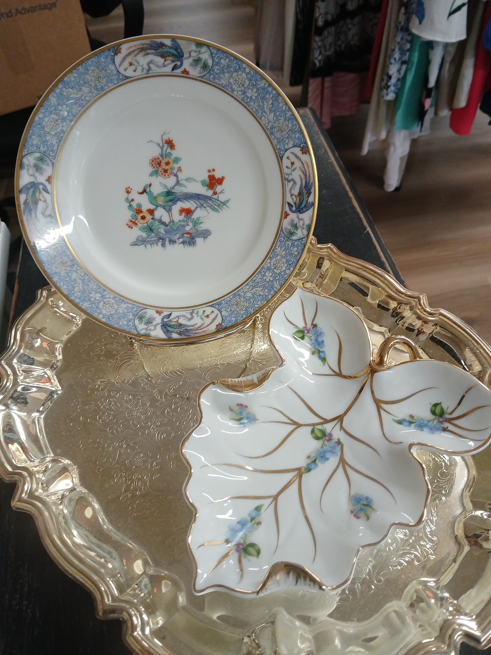 Limoge Blue & White Porcelain Decorative Bird Plate